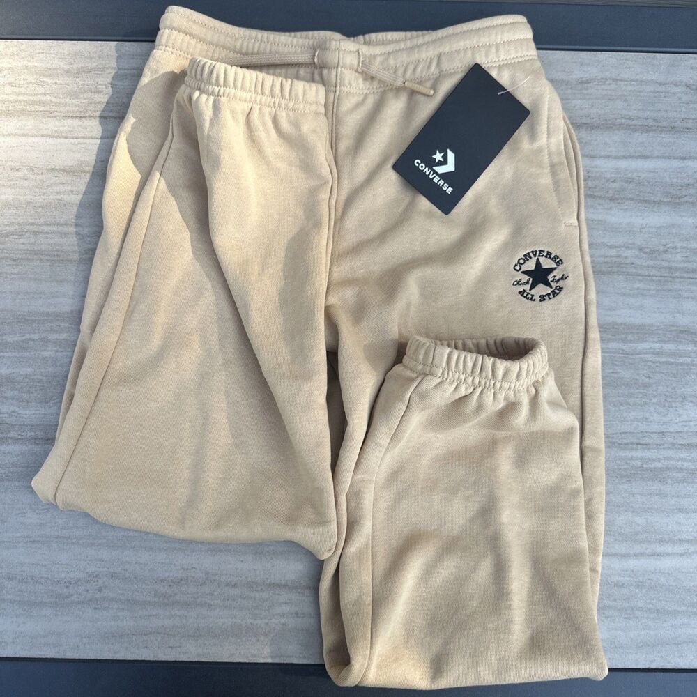 NWT Converse All Star Chuck Taylor Athletic Pants Brown Joggers Boys XS 6-7